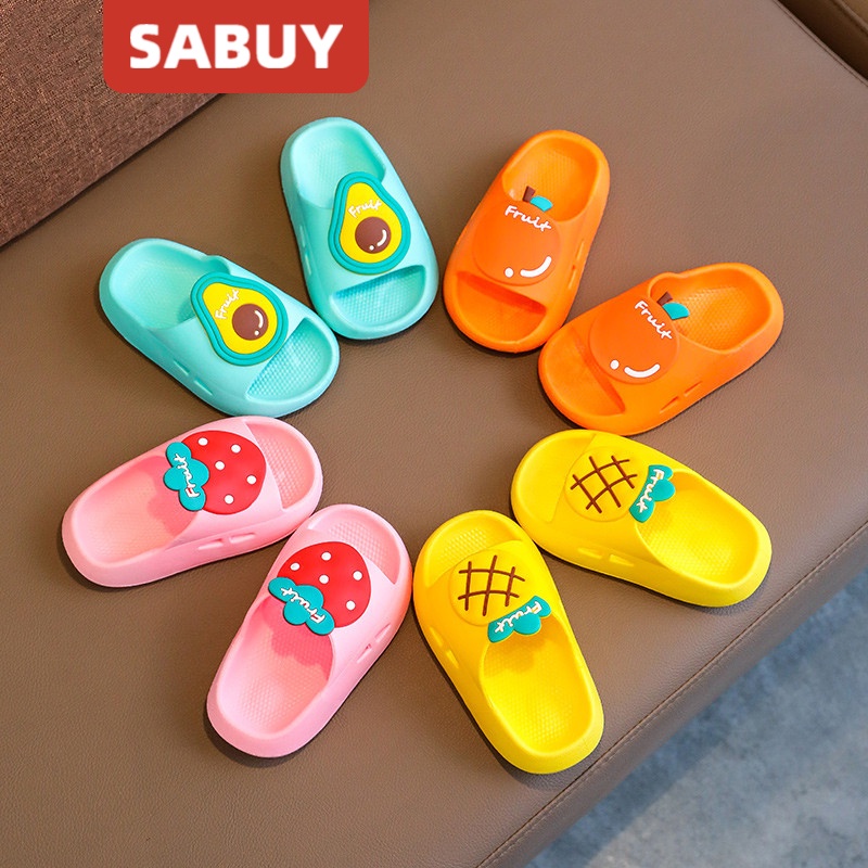 Dép Sandal Đế Mềm Chống Trượt In Họa Tiết Trái Cây Hoạt Hình Thời Trang Mùa Hè Dành Cho Trẻ Em