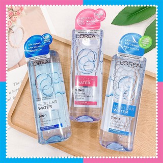 Nước tẩy trang Loreal - L'Oreal Paris 3-in-1 Micellar Water 400ml dành cho mọi loại da.