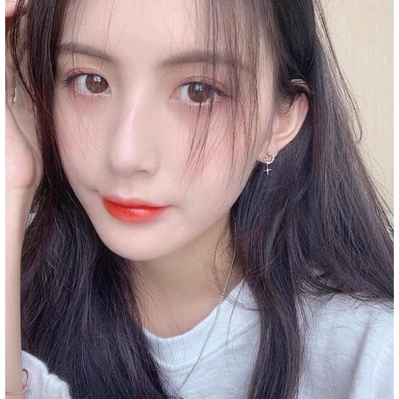 Bông tai nữ THJ - Bông tai trăng sao new dáng trẻ trung chuẩn bạc ta