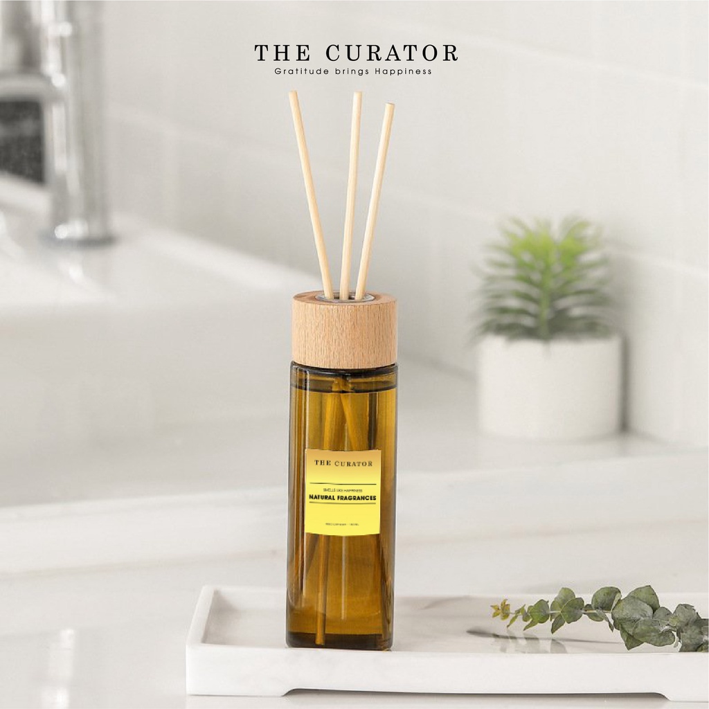 Lọ tinh dầu hoa hồng Bulgari khuếch tán tỏa hương nắp gỗ sồi cao cấp I The Curator I Dung tích 350ml