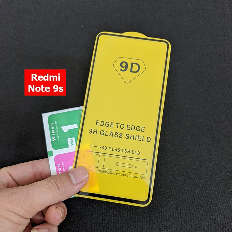 Combo kính cường lực 9D full màn hình Full Keo ốp lưng dẻo Silicon Redmi Note 9s