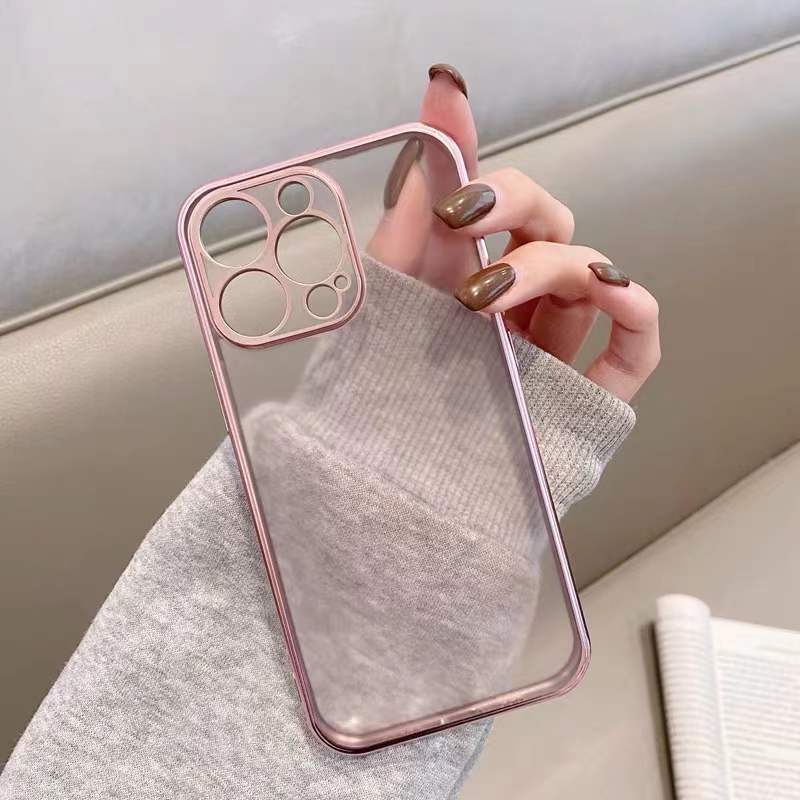 Ốp điện thoại silicon trong suốt mạ viền sang trọng bảo vệ camera nhẹ cho for iPhone 14 Pro Max 13 12 11 Pro Max XR XS Max 7 8 Plus