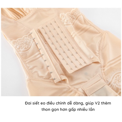 Body gen định hình toàn thân, giảm eo tạo dáng có móc cài