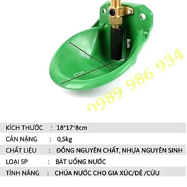Máng uống tự động cho dê, cừu van bằng đồng hoặc nhựa hàng loại 1