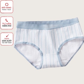 Quần lót kẻ caro chất liệu cotton phối ren mềm 045