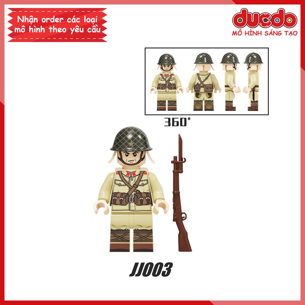 Minifigures lính phát xít Nhật trong chiến tranh thế giới - Đồ chơi Lắp ghép Xếp hình Mô hình Mini WW2 JJ001 005