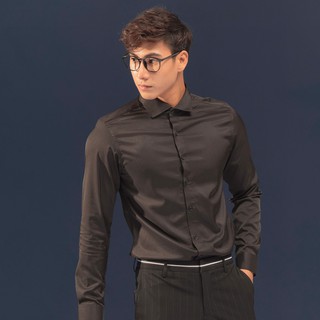 Áo sơ mi nam tay dài màu đen cm01 celeb