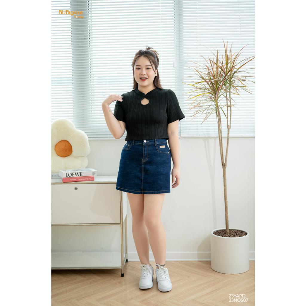 Áo cổ tàu giọt lệ khuy nhôi BIGSIZE (55kg đến 95kg) - 23YAP12 - [BU Bigsize Young]