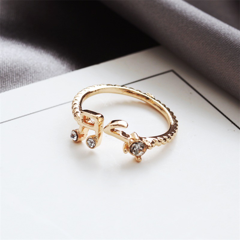 Nhẫn Mở Hình Nốt Nhạc Đính Đá Thời Trang Cho Nữ