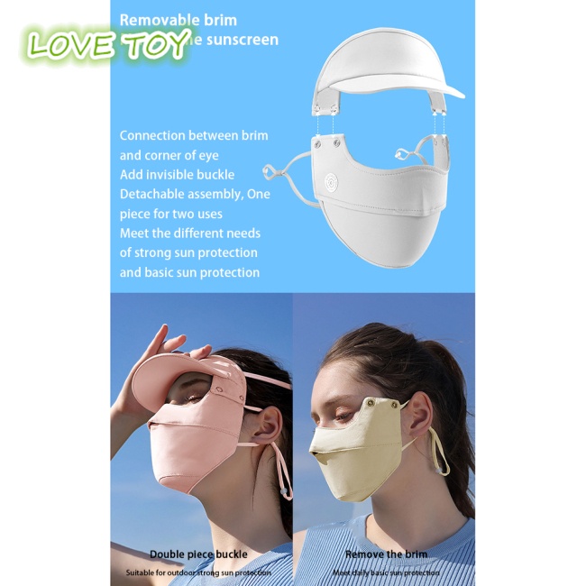 Nón Chống Nắng Kèm Khẩu Trang Chống Tia Uv Bằng Lụa Lạnh Thoáng Khí Dành Cho Nữ