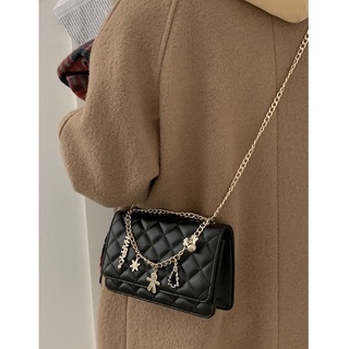 [ĐÃ CÓ SẴN] Túi Đeo Chất Da PU Kèm Xích Charm Vàng CK Màu Đen Hồng Trắng