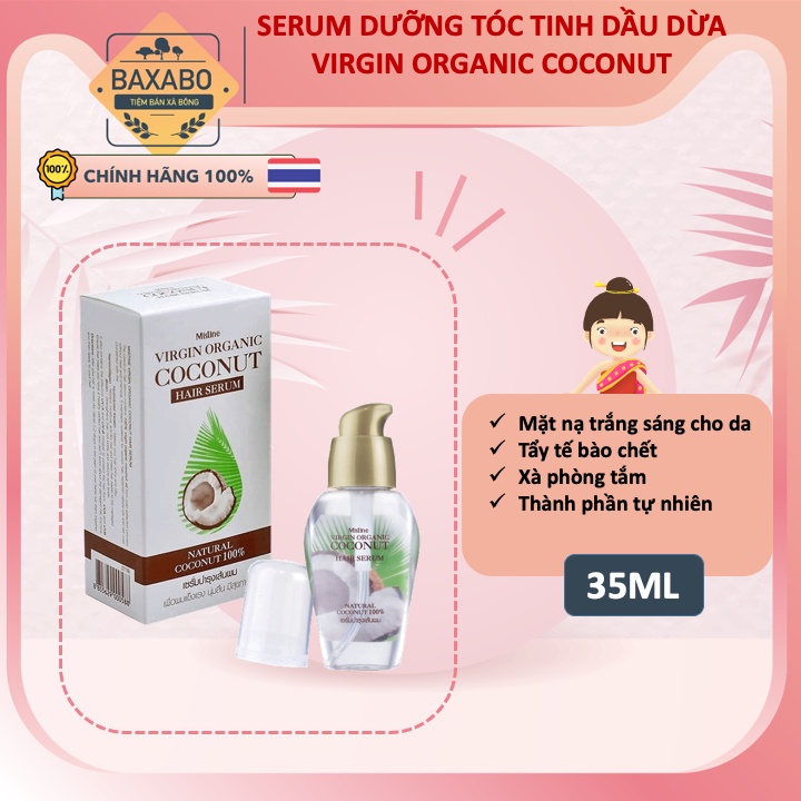 TINH CHẤT DƯỠNG TÓC CHIẾT XUẤT DẦU DỪA TỰ NHIÊN - TINH DẦU DỪA DƯỠNG TÓC THÁI LAN - VIRGIN ORGANIC COCONUT HAIR SERUM
