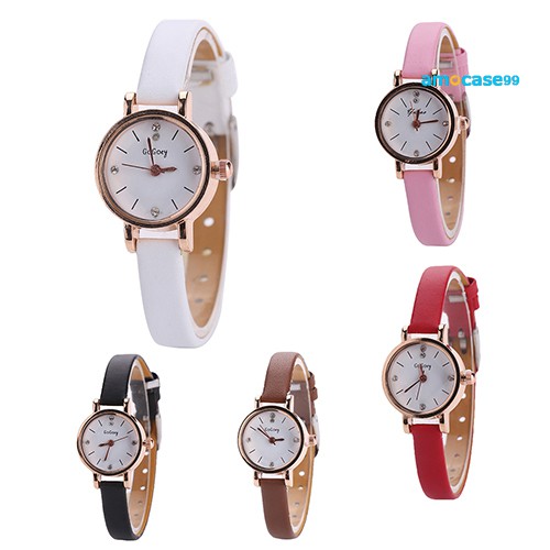 Đồng Hồ Nữ Dây Giả Da Mặt Đính Đá Thời Trang