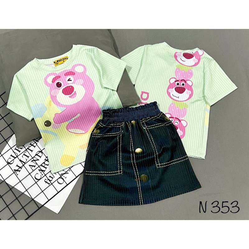 22-40kg | Đầm rời bé gái chân váy thun in giả jean BST Tết 2023, thun lạnh gân Thái (có size nhỏ lớn)