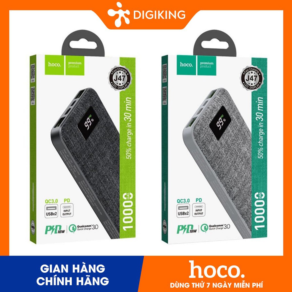 Pin dự phòng cổng PD + QC3.0 dung lượng 10.000mAh HOCO-J47