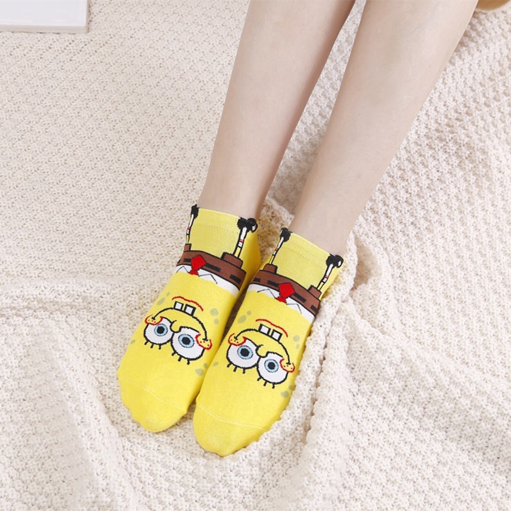 Tất Cotton Cổ Ngắn In Hình Hoạt Hình Dễ Thương