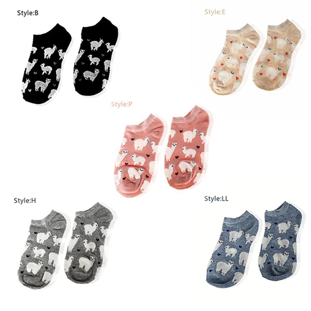 1 Đôi Vớ Nữ In Hình Lạc Đà Alpaca Dễ Thương