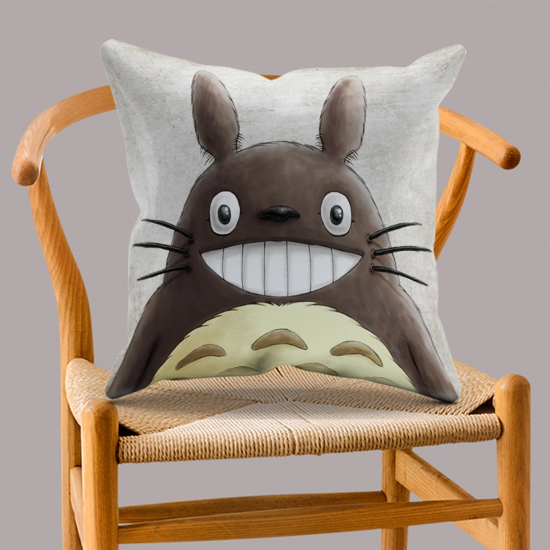 Vỏ Gối Vuông In Hình Totoro Độc Đáo Chất Lượng Cao