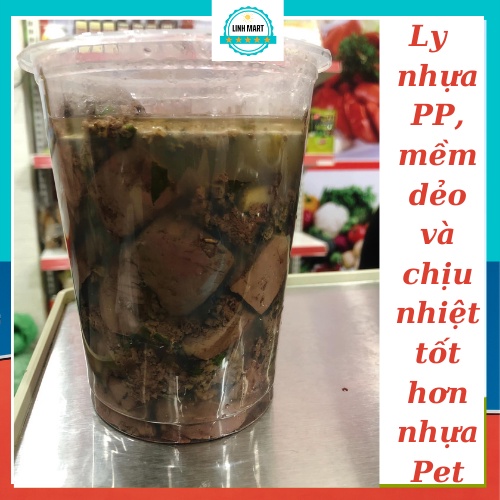 Ly nhựa 1000ml, cốc nhựa 1000ml kèm nắp UKP LINHMART