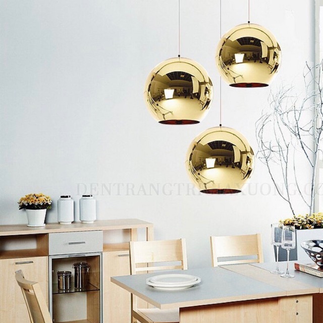 Đèn thả trần chao thủy tinh D200 Màu Vàng