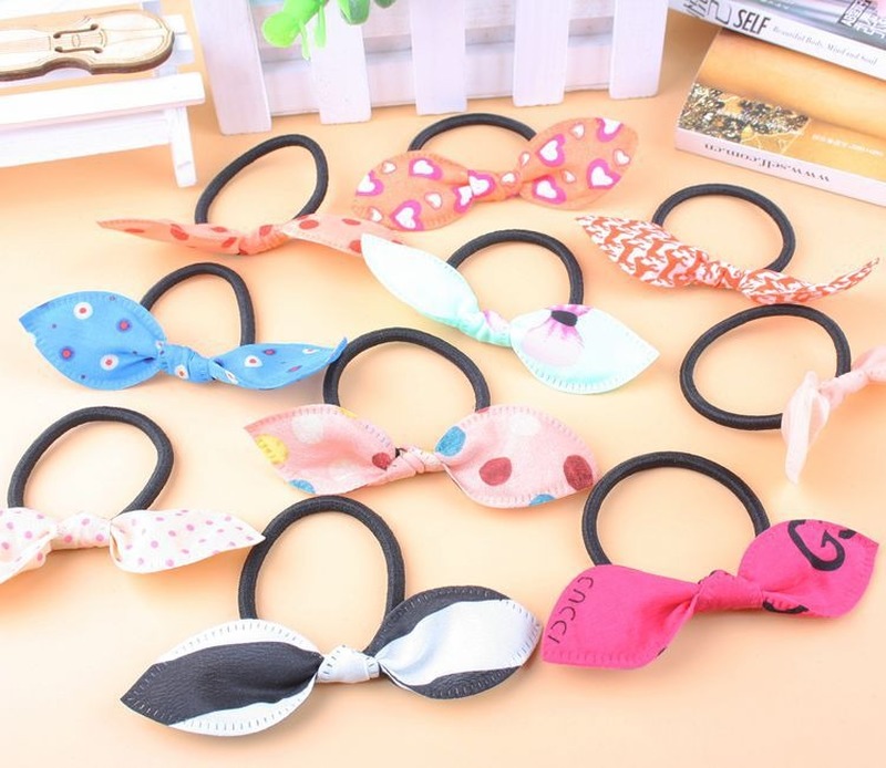 Dây Buộc Tóc Tai Thỏ Co Giãn Dễ Thương Phong Cách Hàn Quốc Cho Nữ