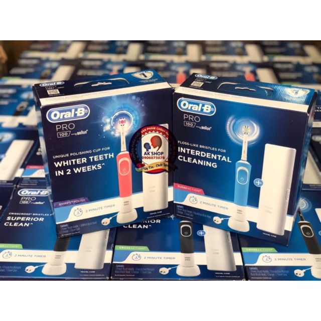 Bàn chải điện Oral - b Pro 100 hàng chuẩn hãng