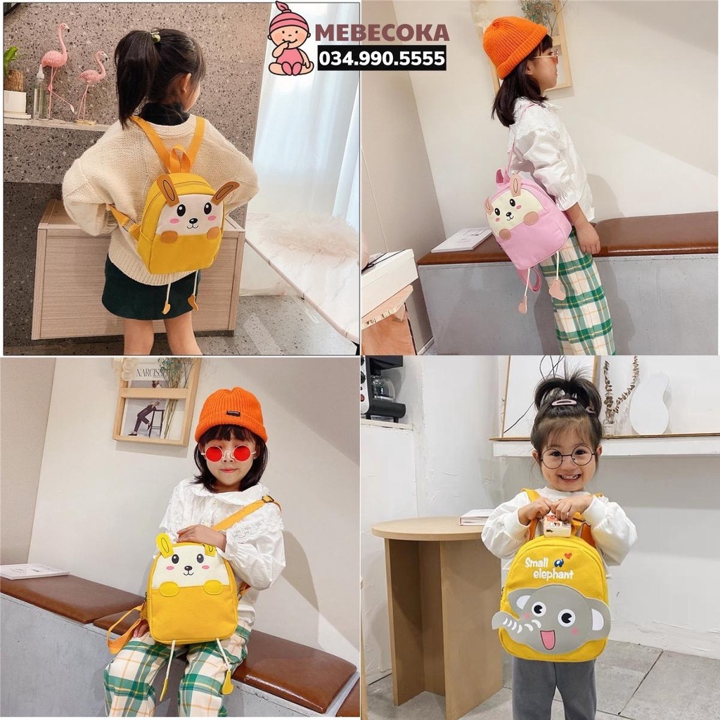 Balo cho bé ,Ba lô mẫu giáo nhà trẻ lớp lá lớp mầm họa tiết VOI CUTE siêu dễ thương cho bé từ 1 tuổi