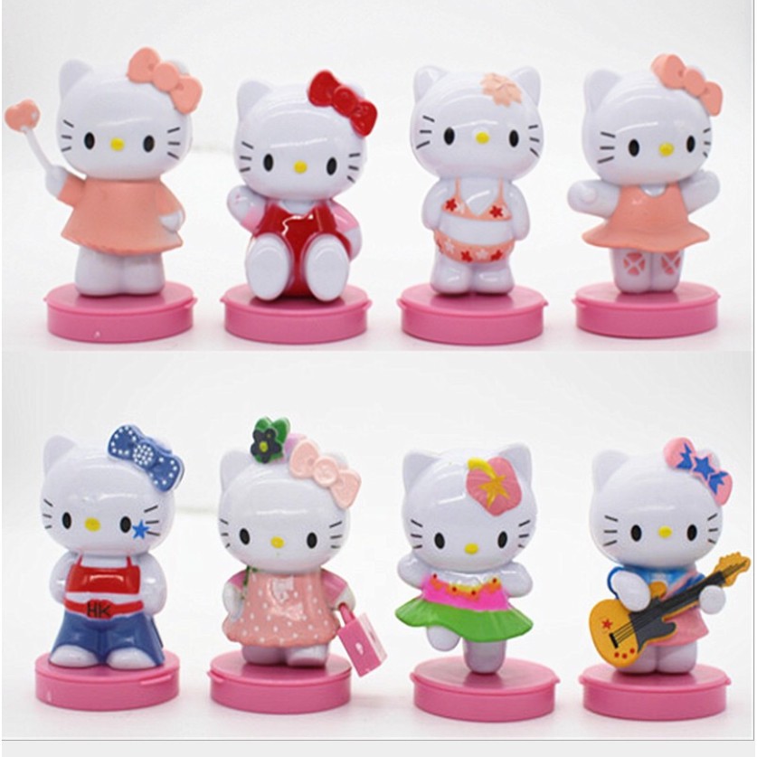 con vật trang trí bánh [FREESHIP] bộ 8 món Mèo Hello Kitty
