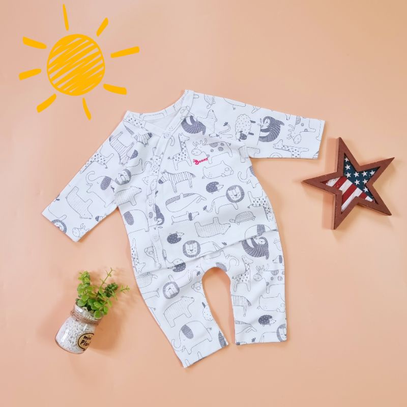 Bộ quần áo tay dài sơ sinh Bunny chất cotton Hàn cho bé 3-10kg (không bao gồm nón vớ)