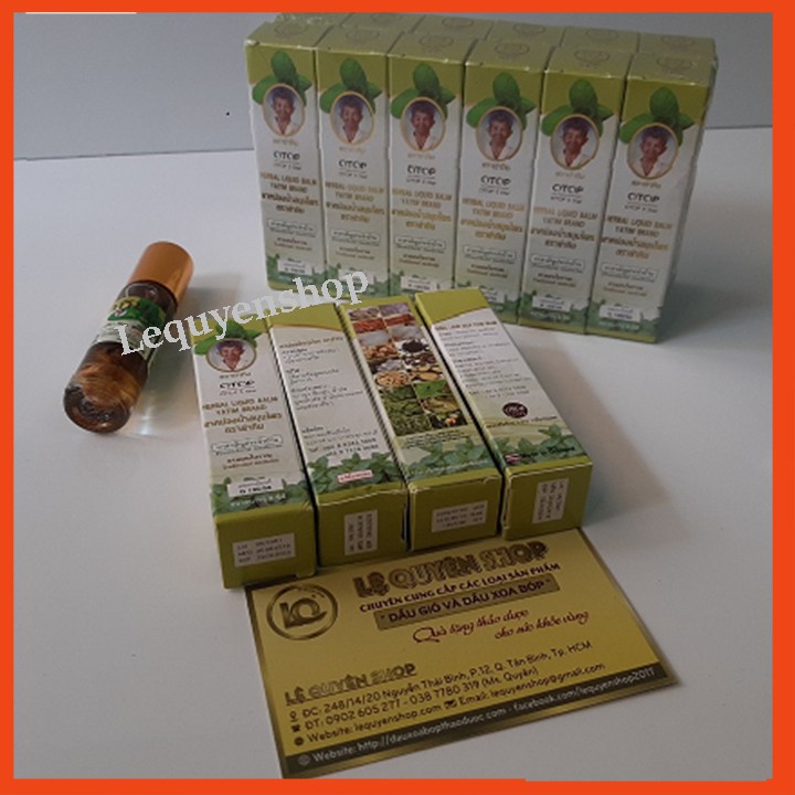[Combo] 6 Chai Dầu lăn 18 vị TOP Herbal Liquid Balm Yatim Brand Thái Lan 8ml