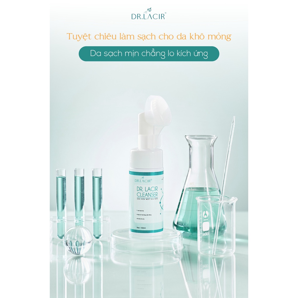 Sữa Rửa Mặt Trắng Da Dịu Nhẹ Drlacir 150ml,Phù Hợp cho dạ nhạy cảm,Mỏng yếu,kiềm dầu