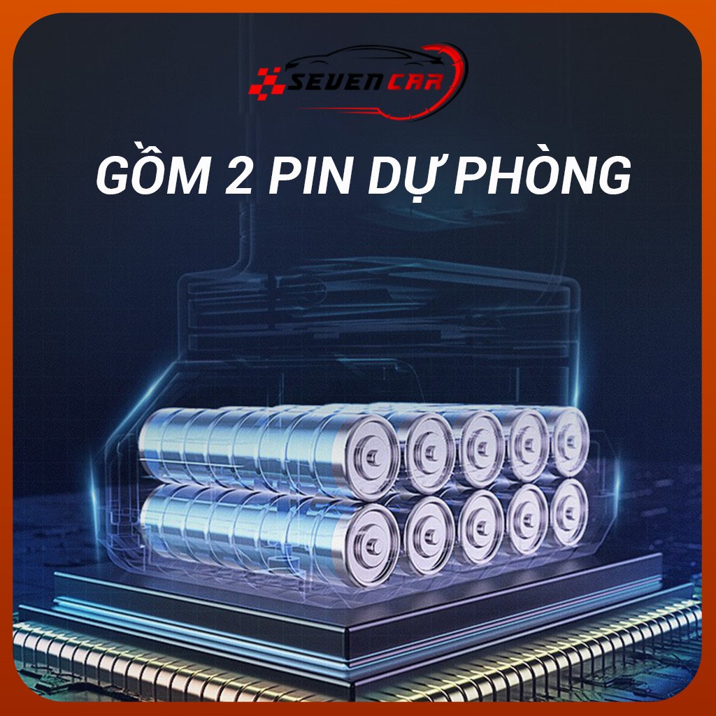 Máy rửa xe, máy phun nước cầm tay không dây áp lực cao 2 pin và 1 sạc công suốt lơn - dòng cao cấp- Seven.car