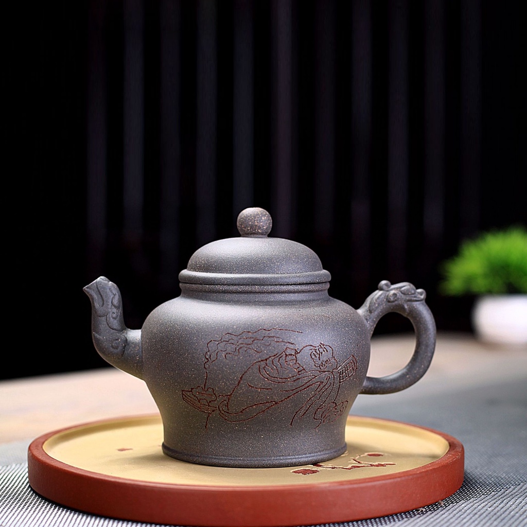 Ấm Tử Sa Nghi Hưng Long Quan Tự Tại 360 ml (Thanh Đoạn Nê)