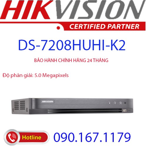 Đầu ghi hình Hybrid TVI-IP 8 kênh TURBO 4.0 HIKVISION DS-7208HUHI-K2