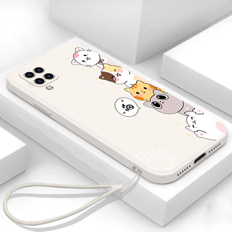 Ốp lưng samsung a12 samsung a22 4g Ốp Điện Thoại Silicon Mềm Mịn Bảo Vệ Cho samsung a12 samsung a22 4g DZMM01 viền vuông cute