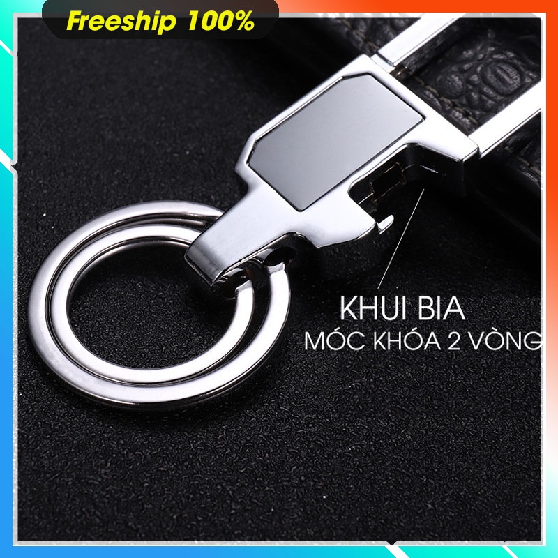 Móc khóa xe vòng thép đen bóng - Hợp kim - Size 2.5x 7 cm - bền đẹp phong cách chắc chắn.