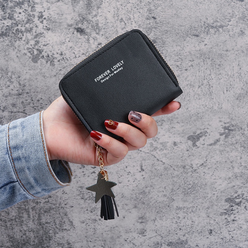 Ví Ngắn Mini Phối Khóa Kéo Thời Trang Hàn Quốc 2020 Dành Cho Nữ