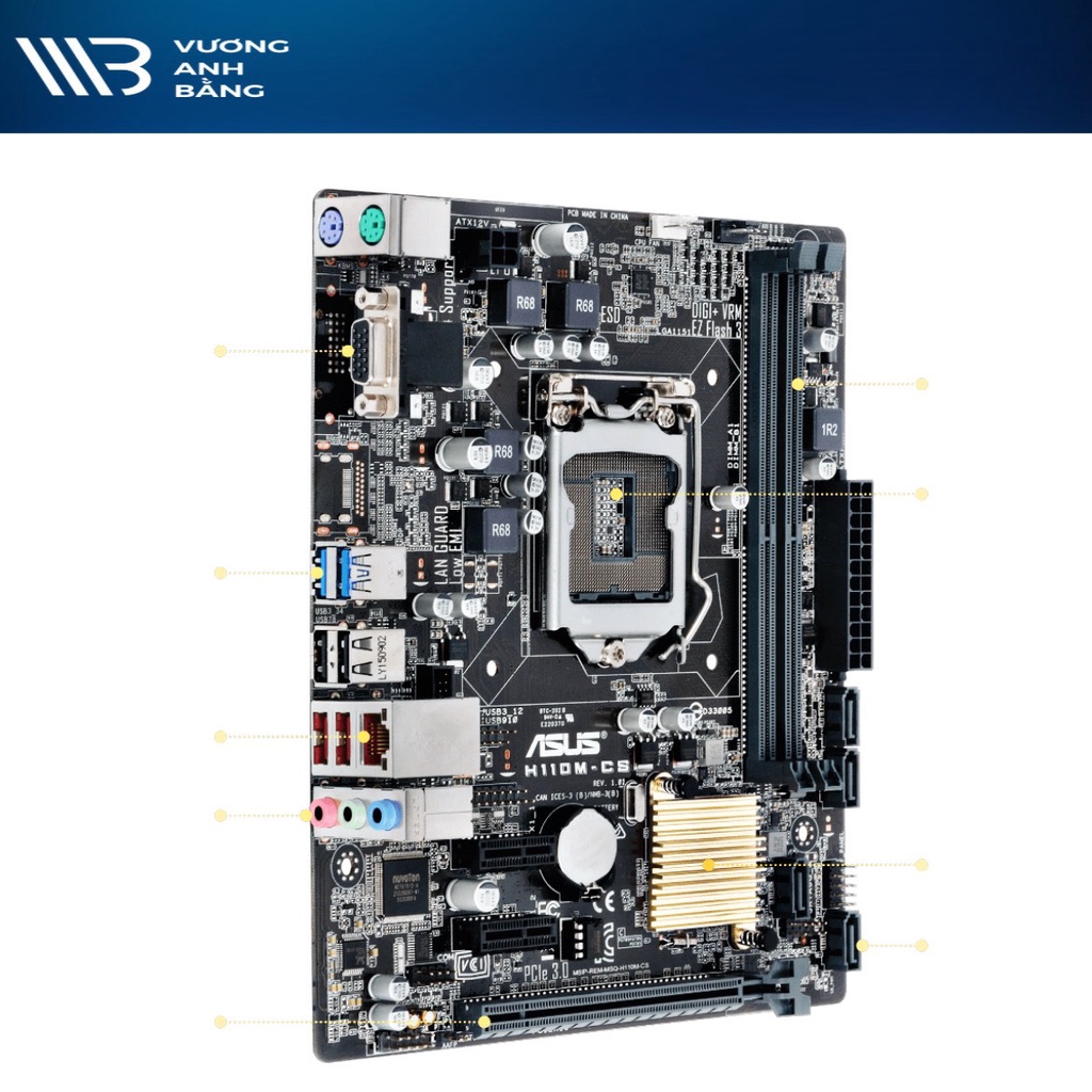 Bo Mạch Chủ Mainboard Matx Asus H110m-k - Hàng Chính Hãng