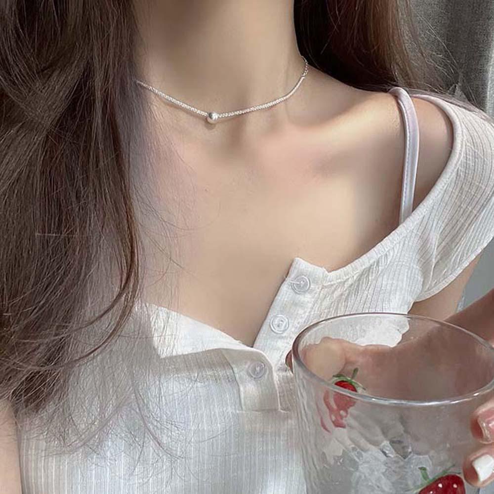 Vòng cổ Dạng Chuỗi Hạt Đơn Giản Thời Trang Hàn Quốc Cho Nữ