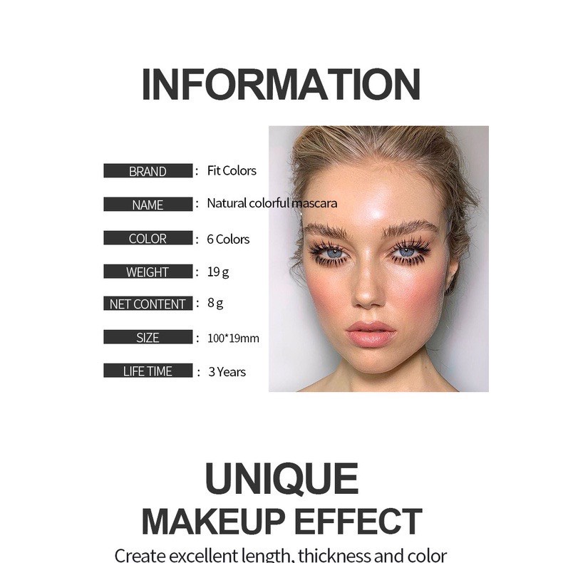 Mascara Chống Thấm Nước, Làm Dài Và Dày Mi Fit Colors [6 Màu] BellaDona Lily 9