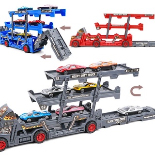 Đồ chơi xe container 3 tầng chở xe con
