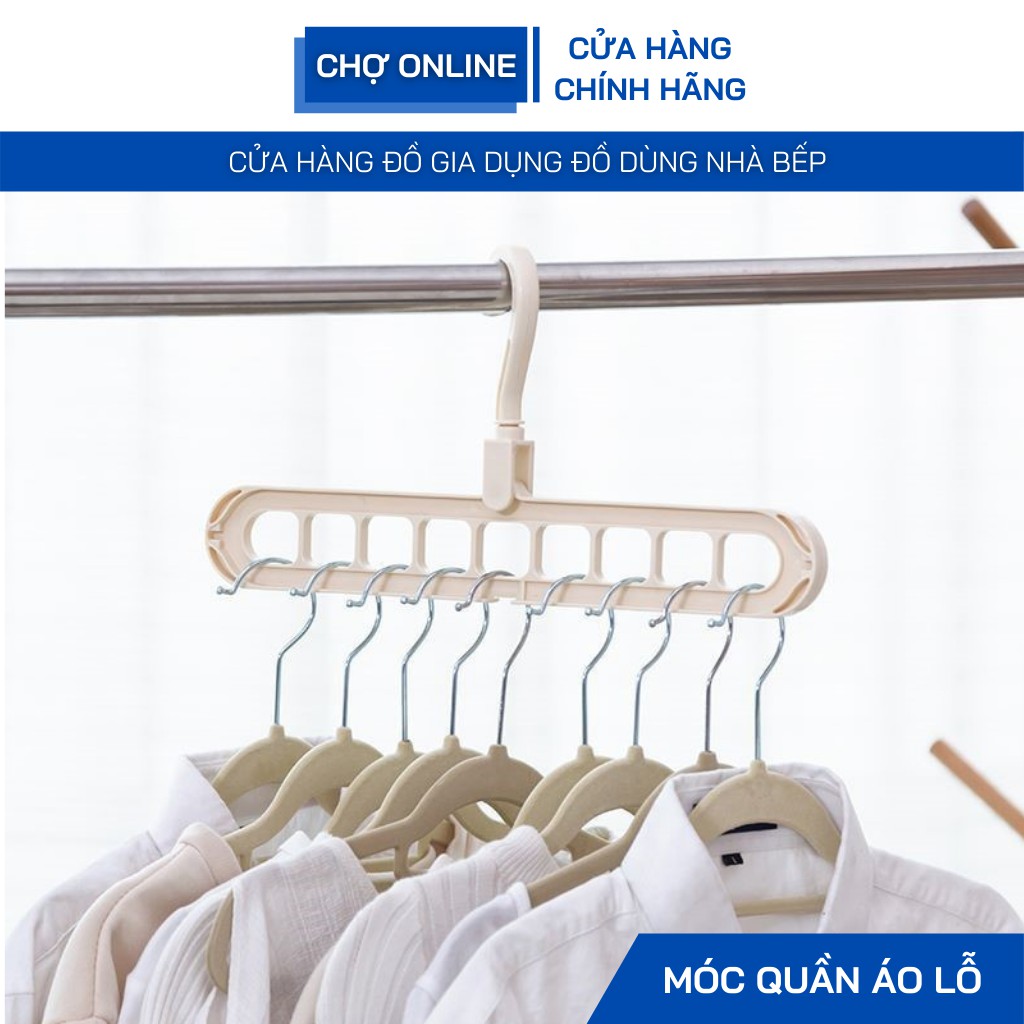 Móc Treo Đồ Đa Năng 9 Lỗ/ Thanh Treo Đồ Tiết kiệm Diện Tích