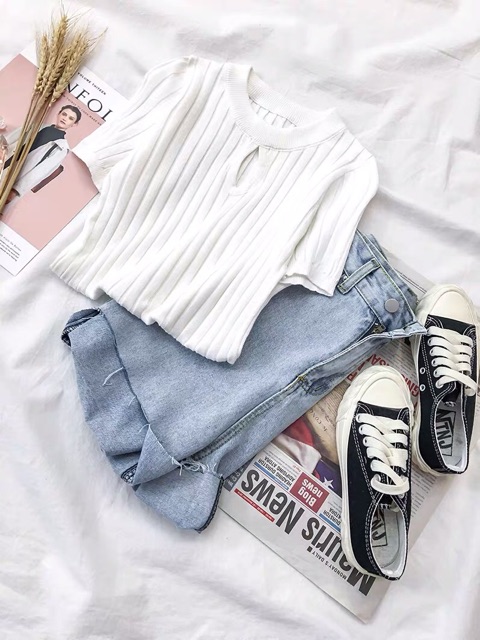 Quần SHORT JEANS Ngố BigSize - Lưng Cao - Rách 1 Đùi [HOT TREND] - QJ012