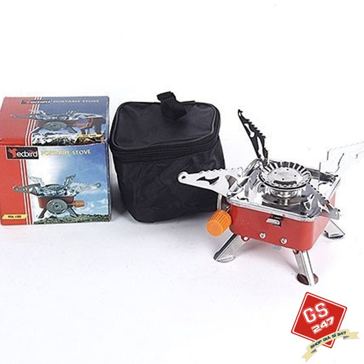 Bếp Ga Du Lịch Mini  [𝐒𝐈𝐄̂𝐔 𝐑Ẻ] Siêu Nhỏ Gọn An Toàn Bếp GaS Du Lịch Dã Ngoại Mini Xếp Gọn Có Túi