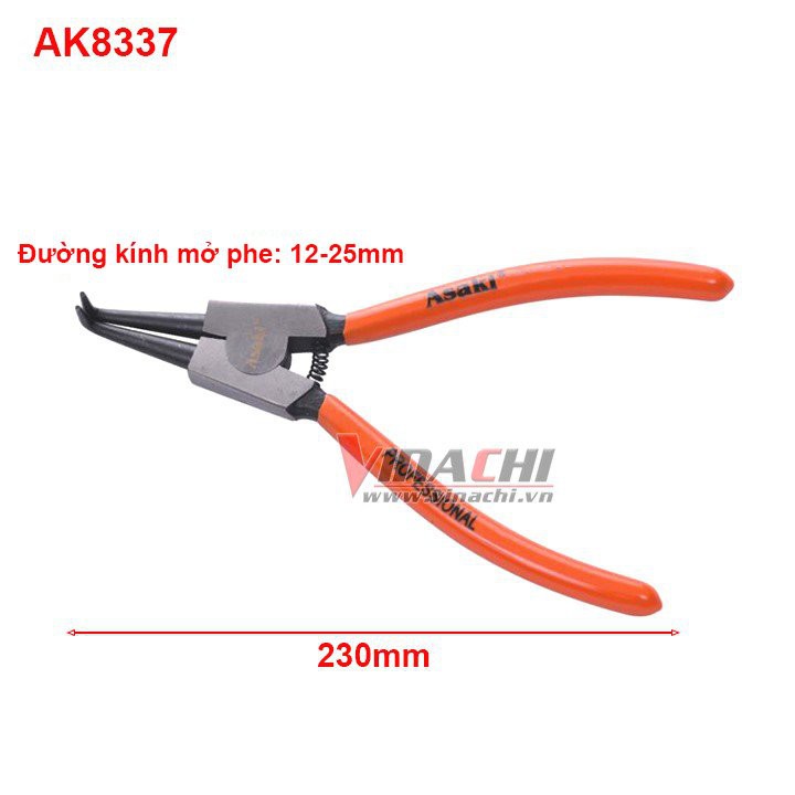 KÌM MỞ PHE MỎ CONG ASAKI AK-8337 9INCH - 1 CÁI