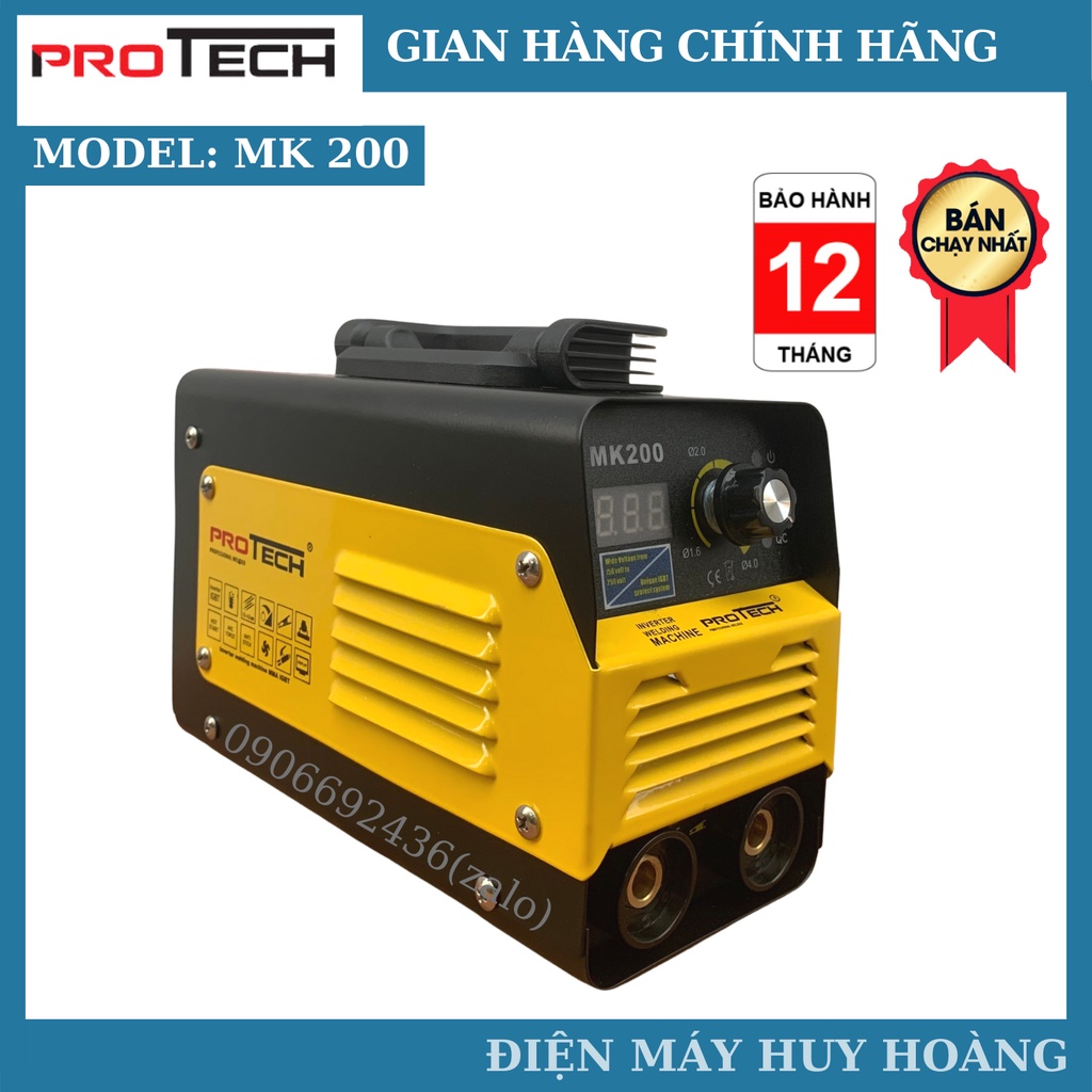 Máy hàn que Proteck MK200, máy hàn điện yếu, chống dính chống giật