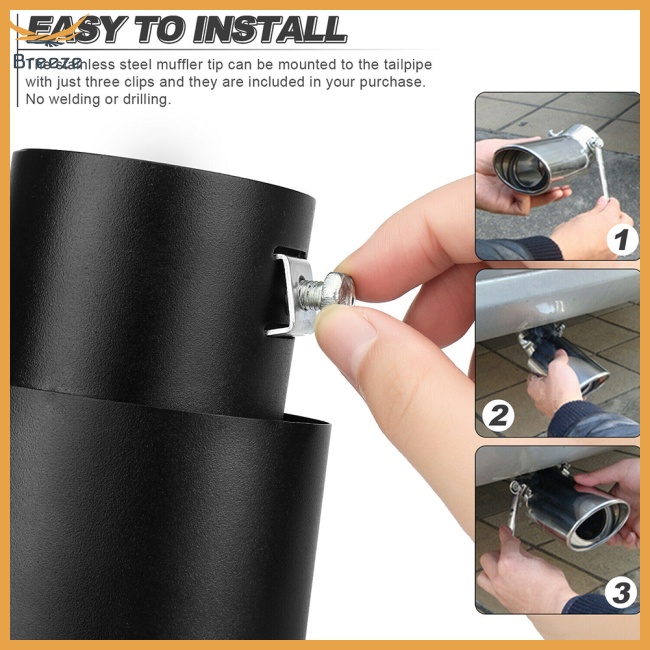 Ống Xả Khí Thải Giảm Thanh Bằng Thép Không Gỉ Nhám Thông Dụng Cho Xe Hơi