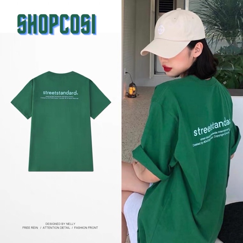 Áo phông 3158, áo thun tay lỡ form rộng chất cotton studio1996 in chữ street