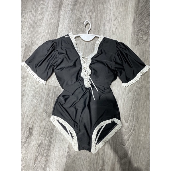 Bikini,đồ bơi nữ một mảnh bèo tay viền trắng