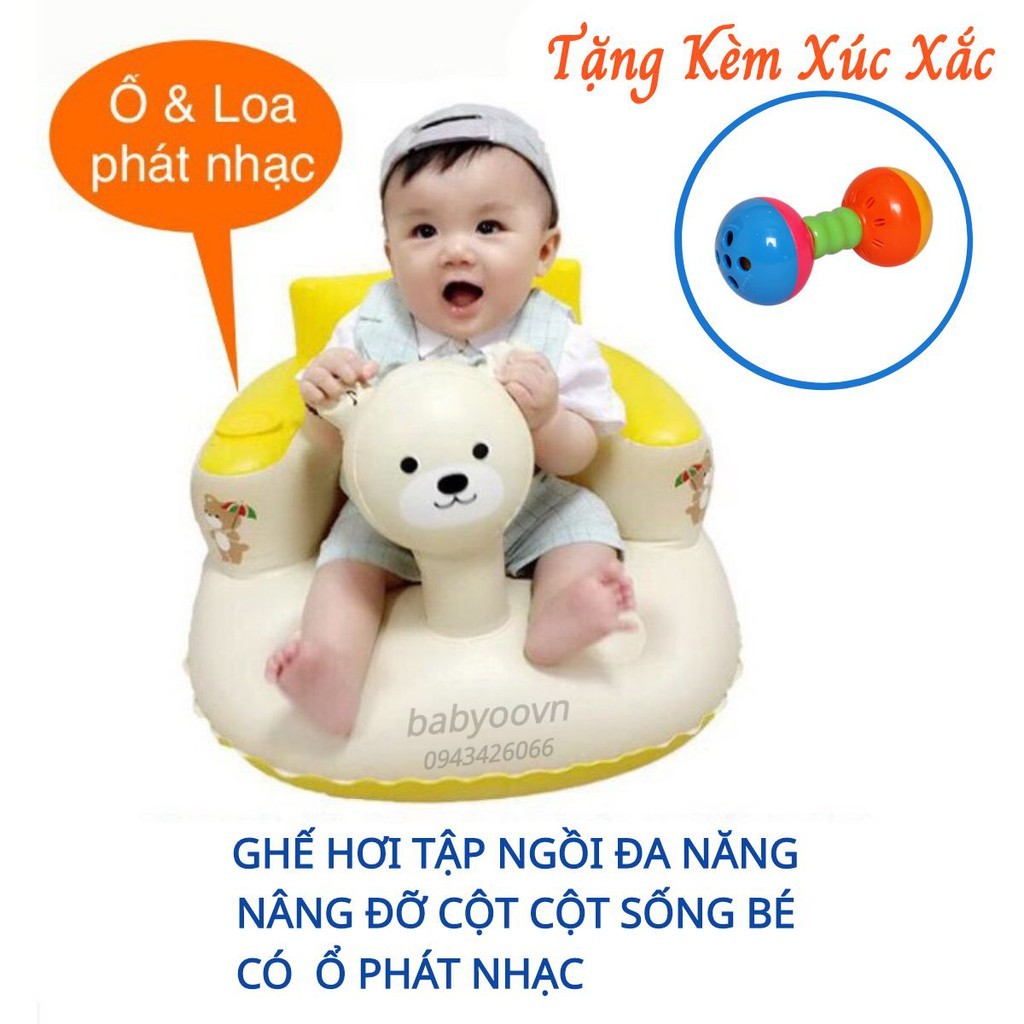Ghế hơi tập ngồi nâng đỡ cột sống đa chức năng cho bé (Ghế Có Ổ Phát Nhạc)